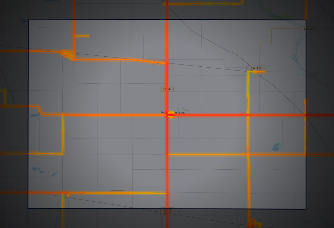 Traffic map of Pocahontas, Iowa
