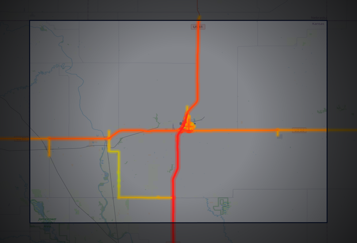 Traffic map of Republic, Kansas