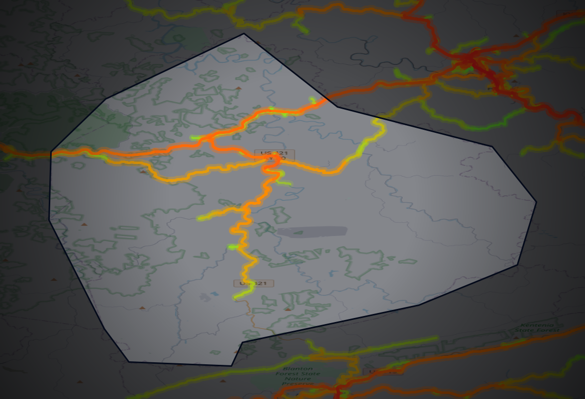 Traffic map of Leslie, Kentucky