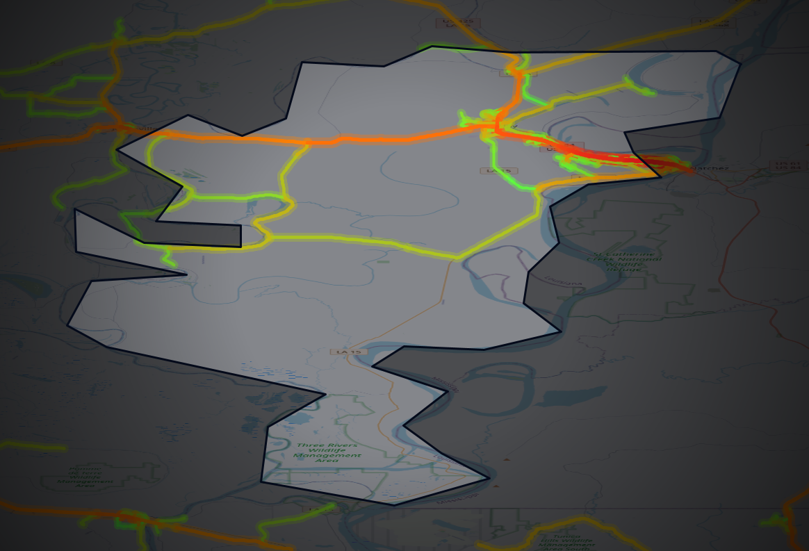 Traffic map of Concordia, Louisiana