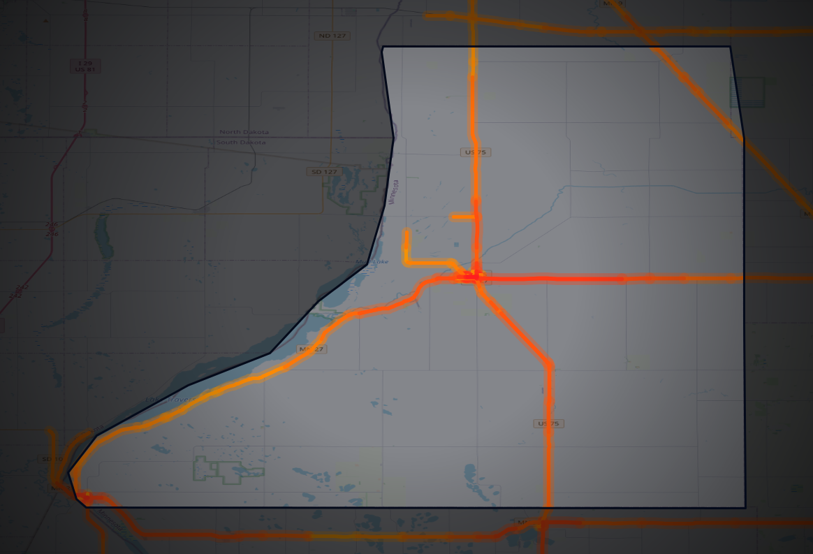 Traffic map of Traverse, Minnesota