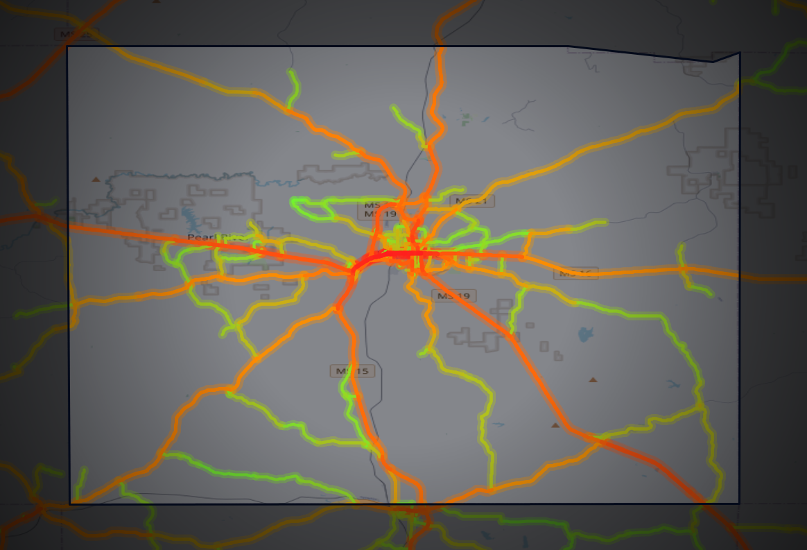 Traffic map of Neshoba, Mississippi