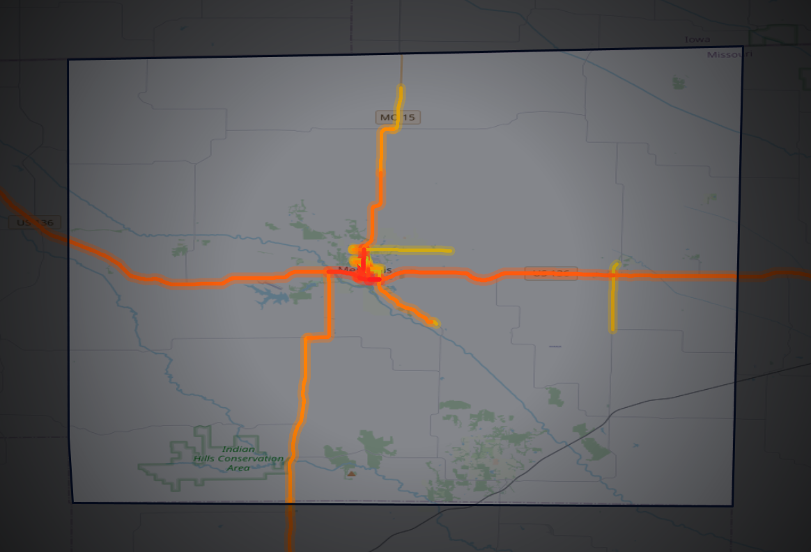 Traffic map of Scotland, Missouri