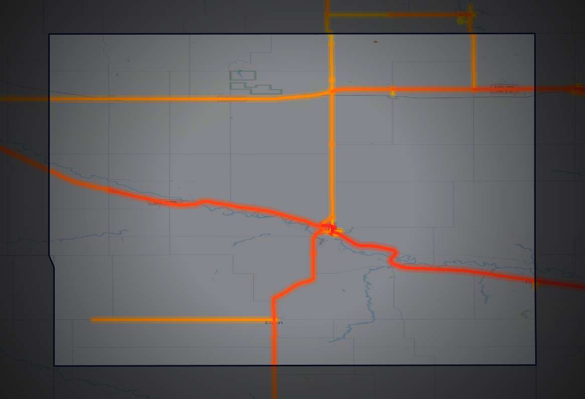 Traffic map of Antelope, Nebraska