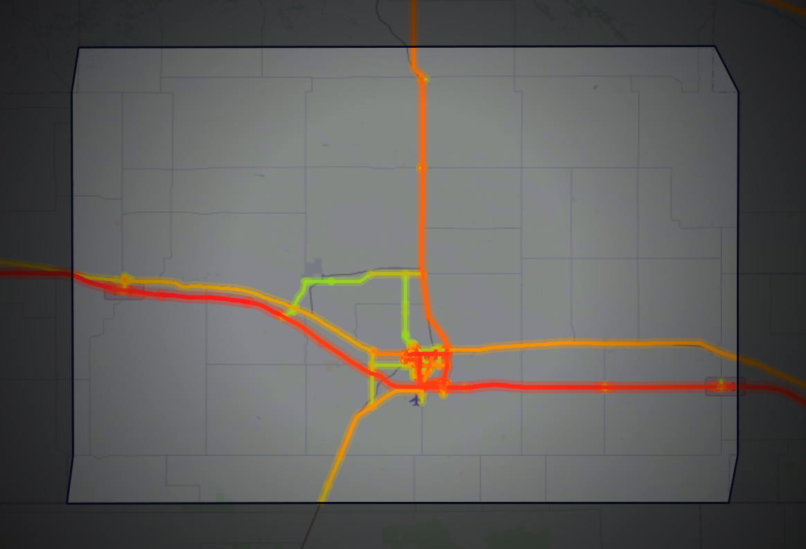 Traffic map of Cheyenne, Nebraska