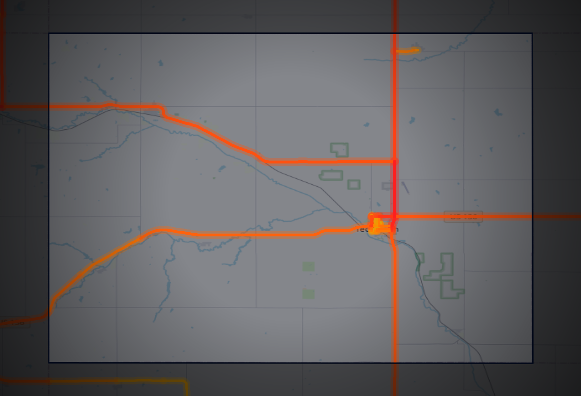 Traffic map of Johnson, Nebraska