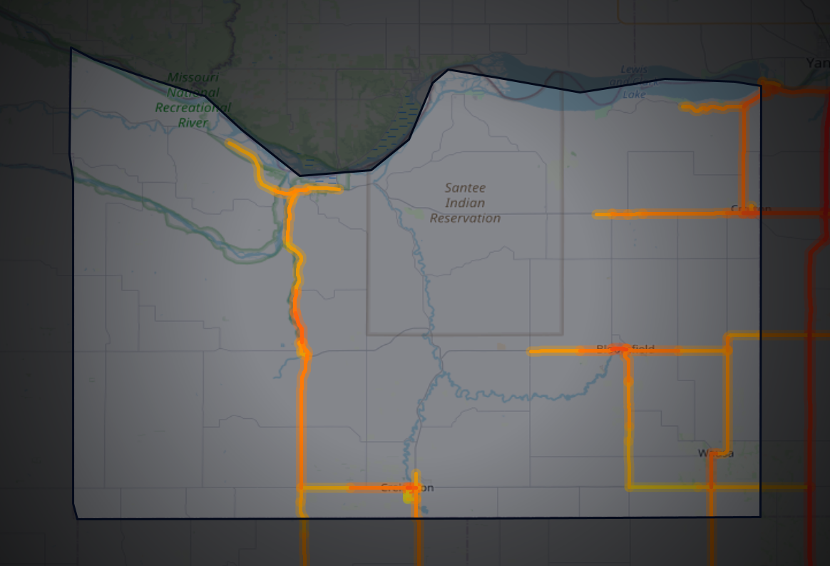 Traffic map of Knox, Nebraska