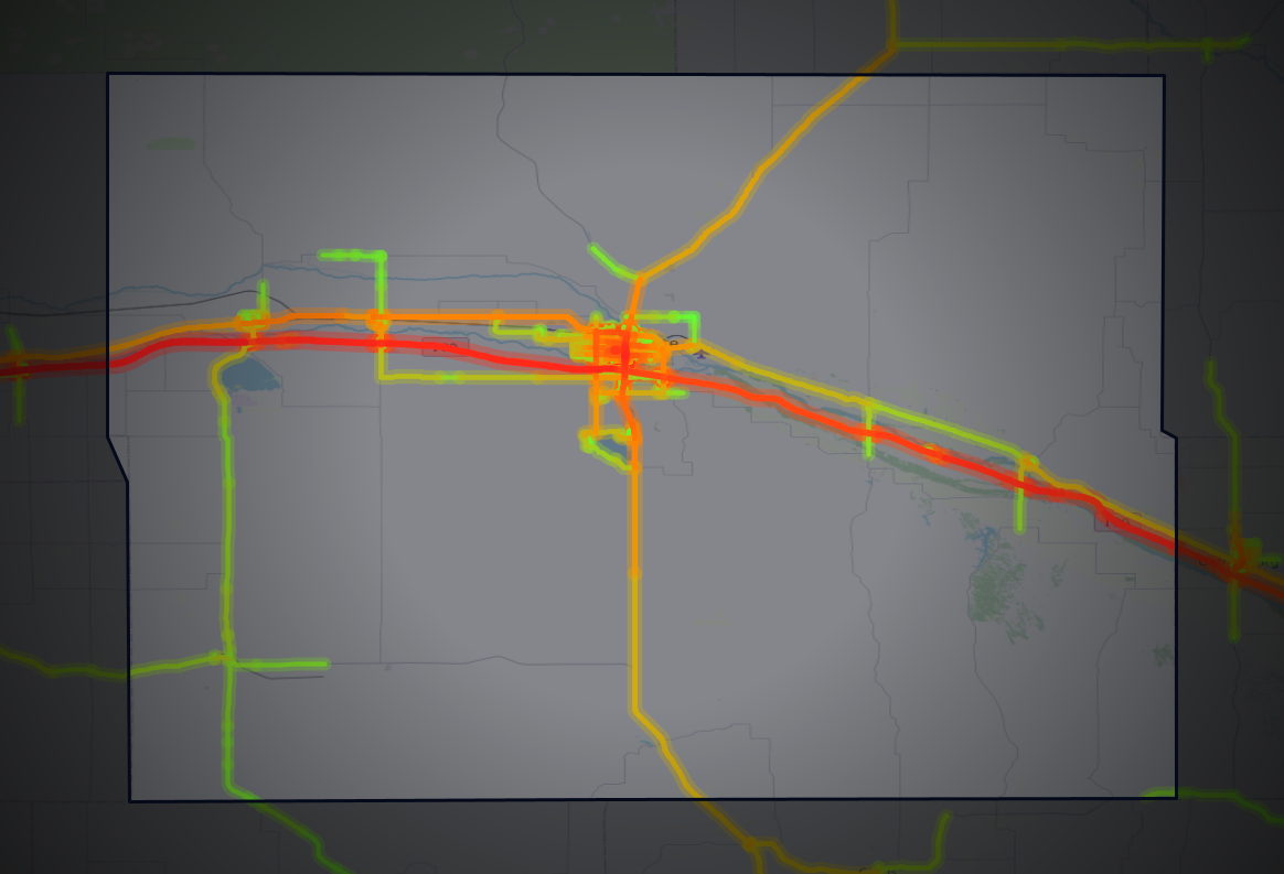 Traffic map of Lincoln, Nebraska
