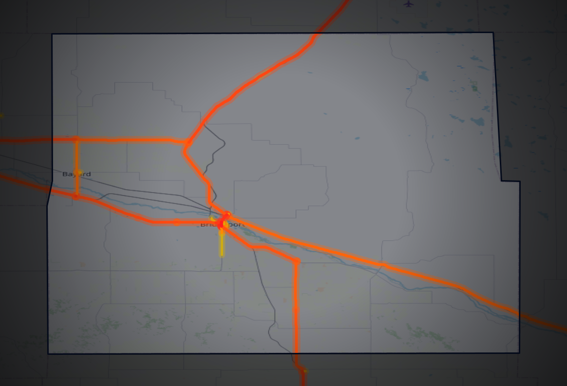 Traffic map of Morrill, Nebraska