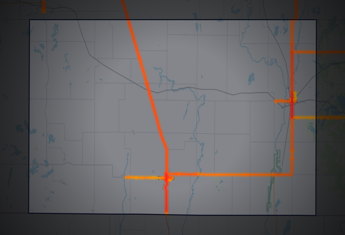 Traffic map of Dickey, North Dakota