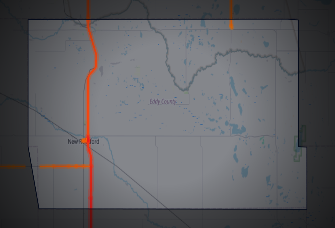 Traffic map of Eddy, North Dakota