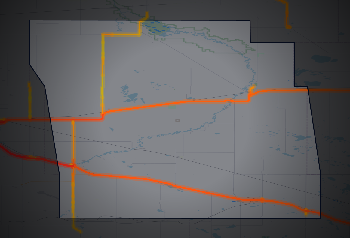 Traffic map of McHenry, North Dakota
