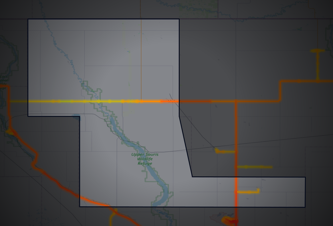 Traffic map of Renville, North Dakota