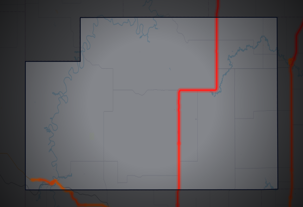 Traffic map of Slope, North Dakota