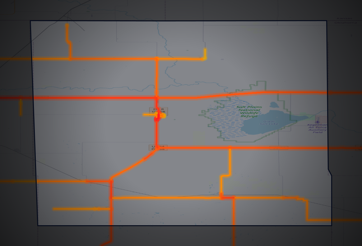 Traffic map of Alfalfa, Oklahoma