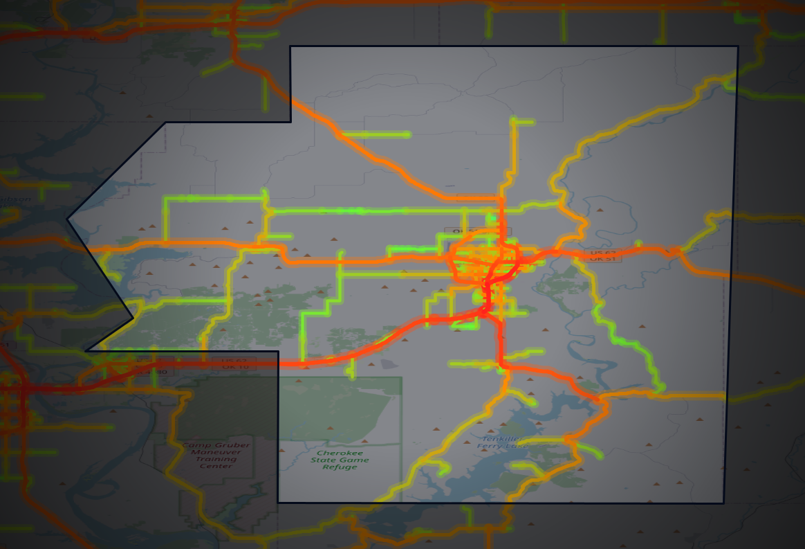 Traffic map of Cherokee, Oklahoma