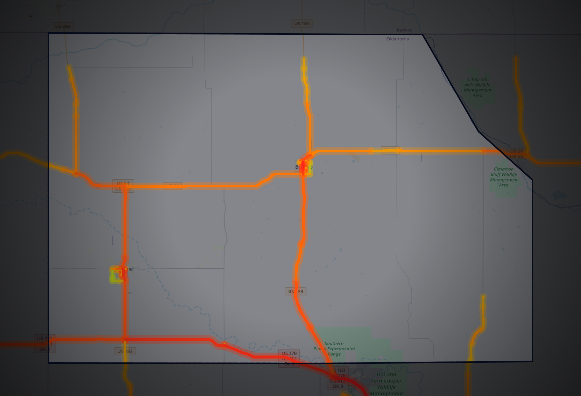 Traffic map of Harper, Oklahoma