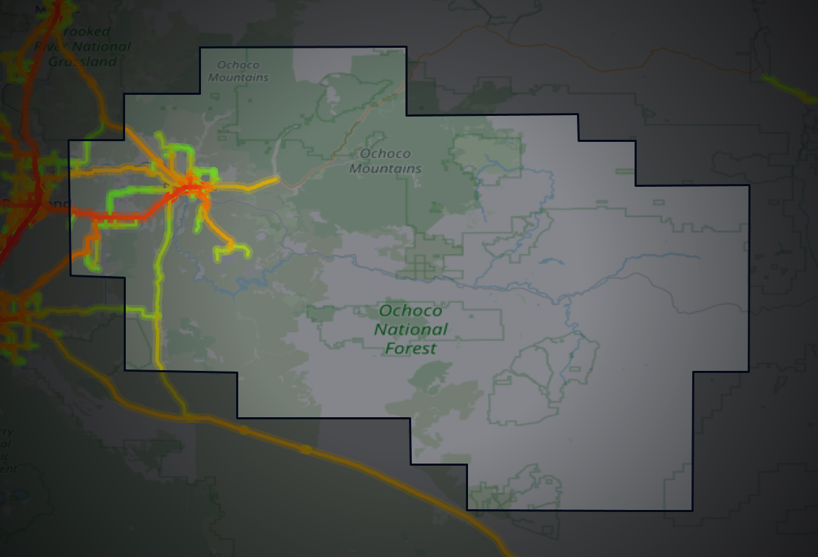 Traffic map of Crook, Oregon