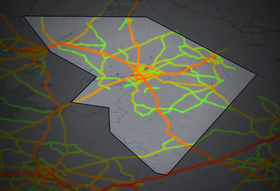 Traffic map of Marlboro, South Carolina