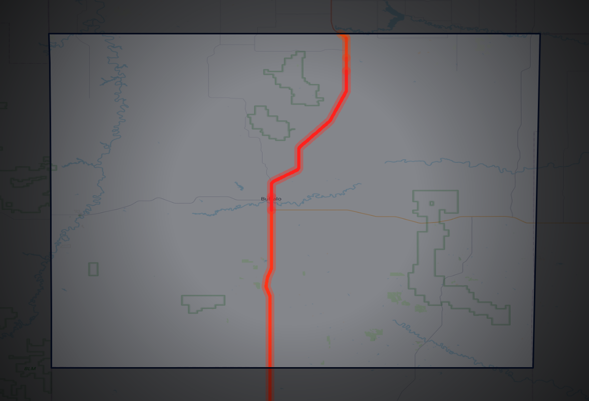 Traffic map of Harding, South Dakota