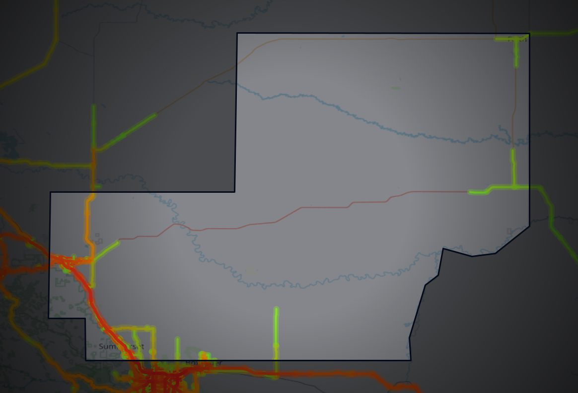 Traffic map of Meade, South Dakota