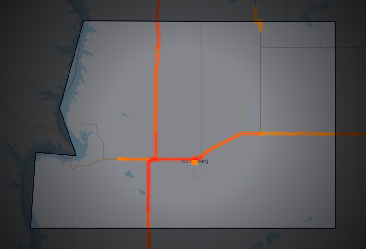 Traffic map of Potter, South Dakota