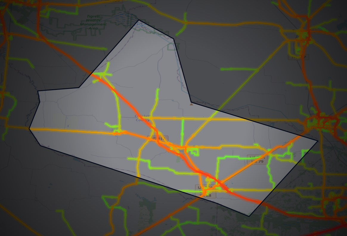 Traffic map of Crockett, Tennessee