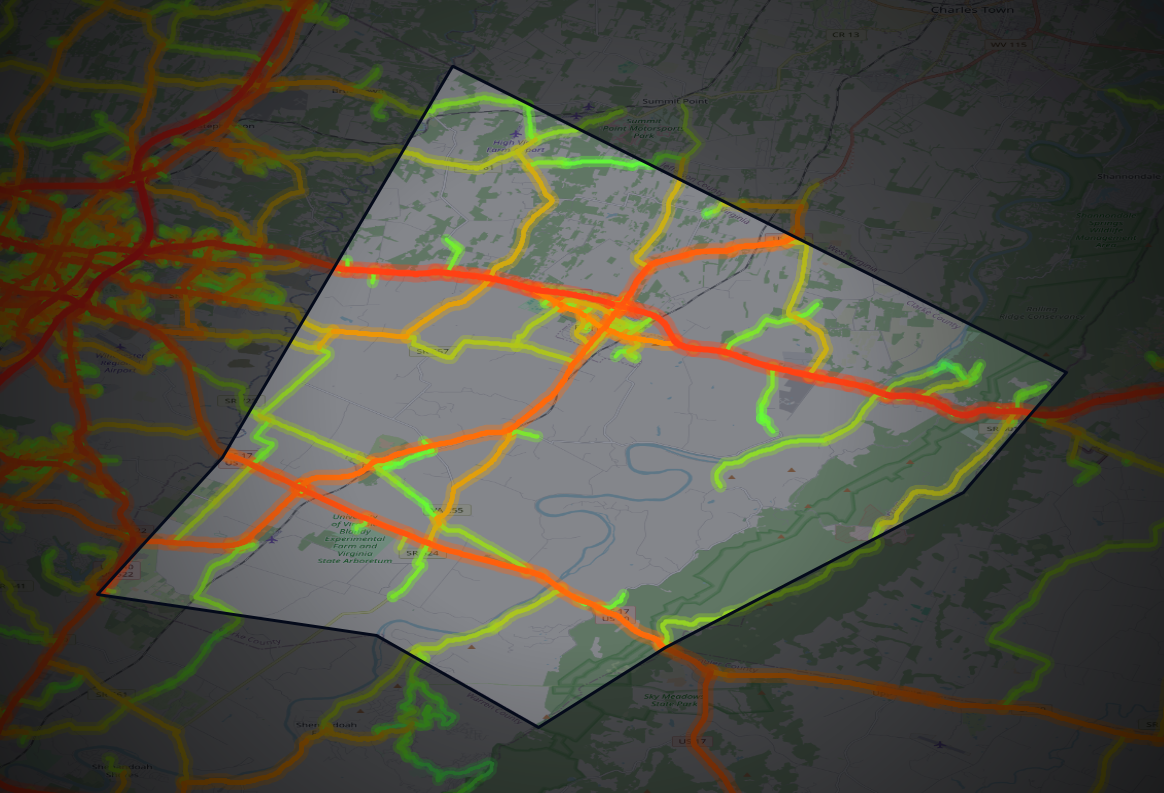Traffic map of Clarke, Virginia