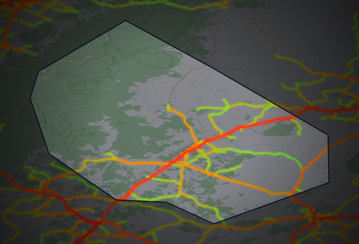 Traffic map of Madison, Virginia