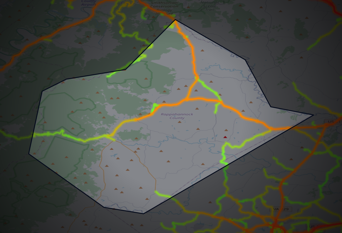 Traffic map of Rappahannock, Virginia
