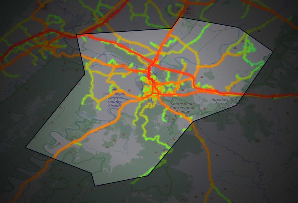 Traffic map of Warren, Virginia
