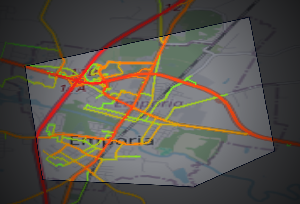 Traffic map of Emporia, Virginia