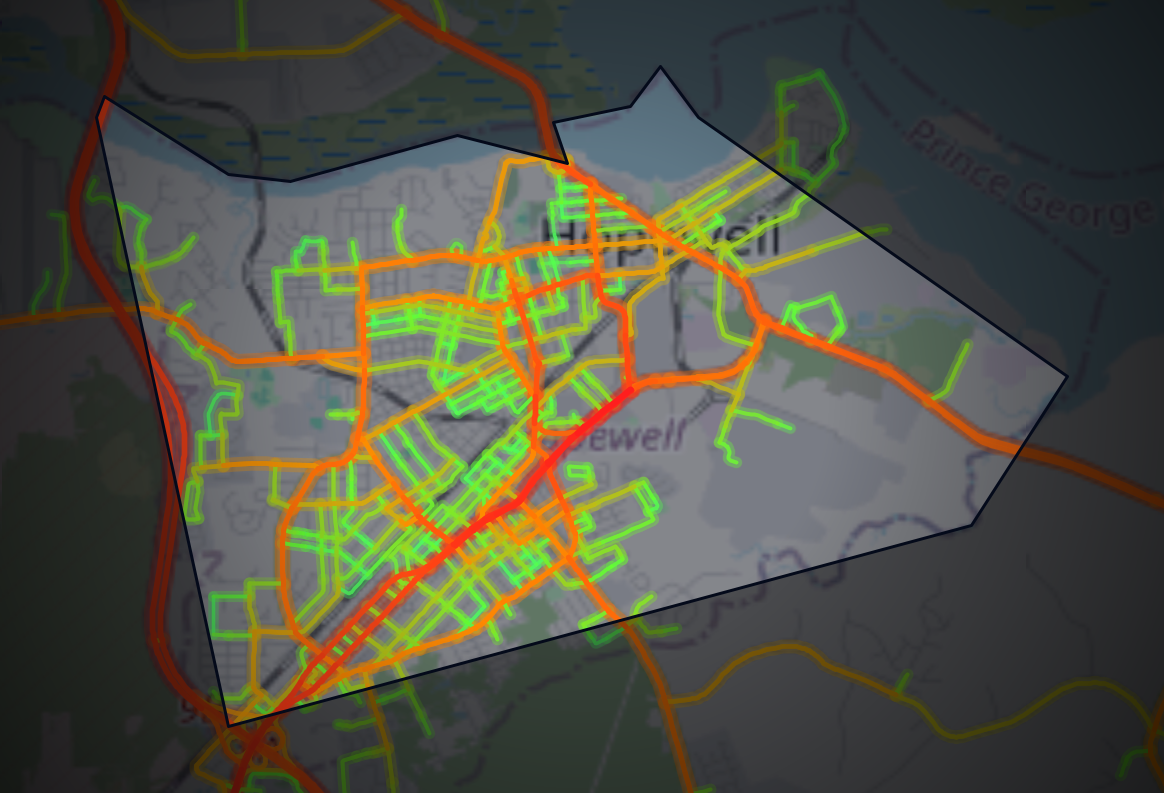 Traffic map of Hopewell, Virginia