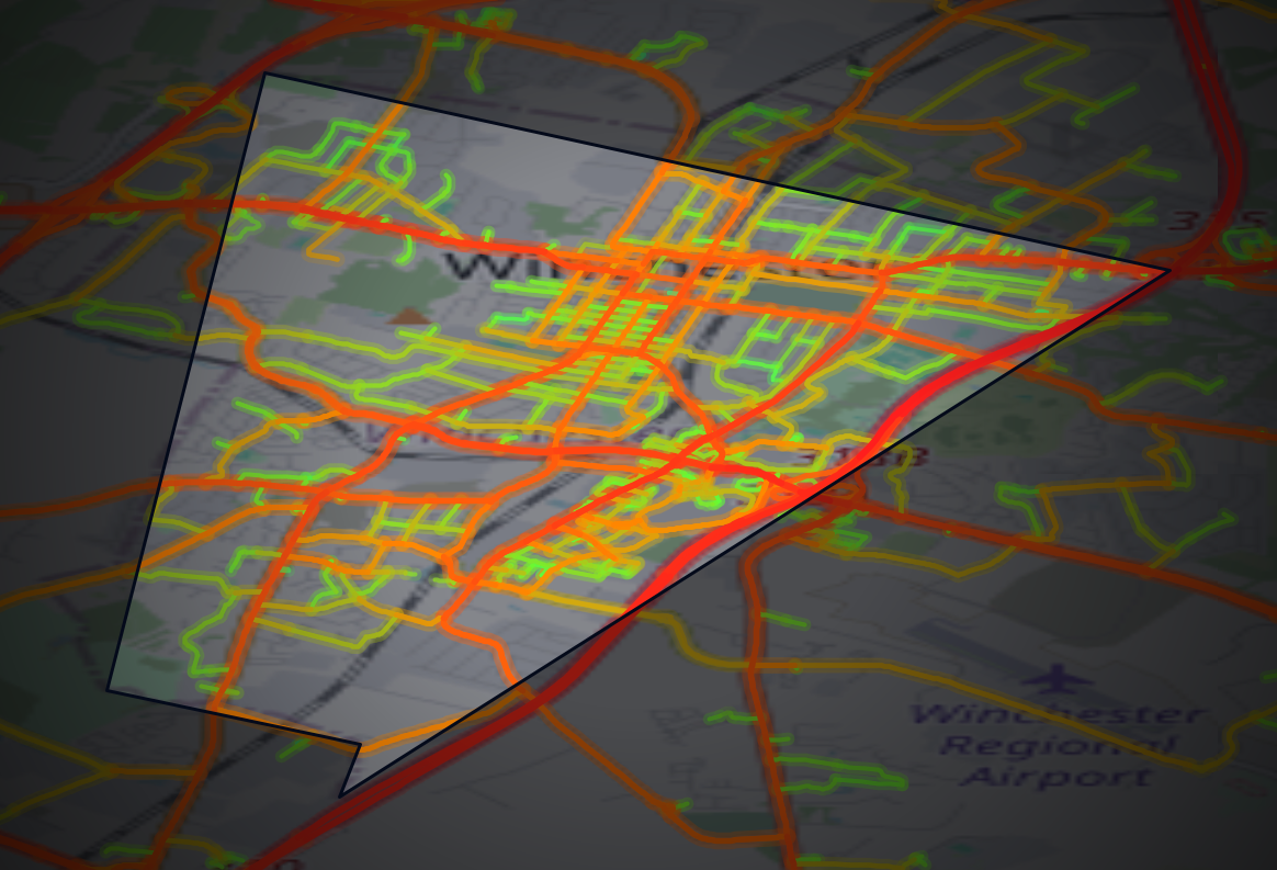 Traffic map of Winchester, Virginia