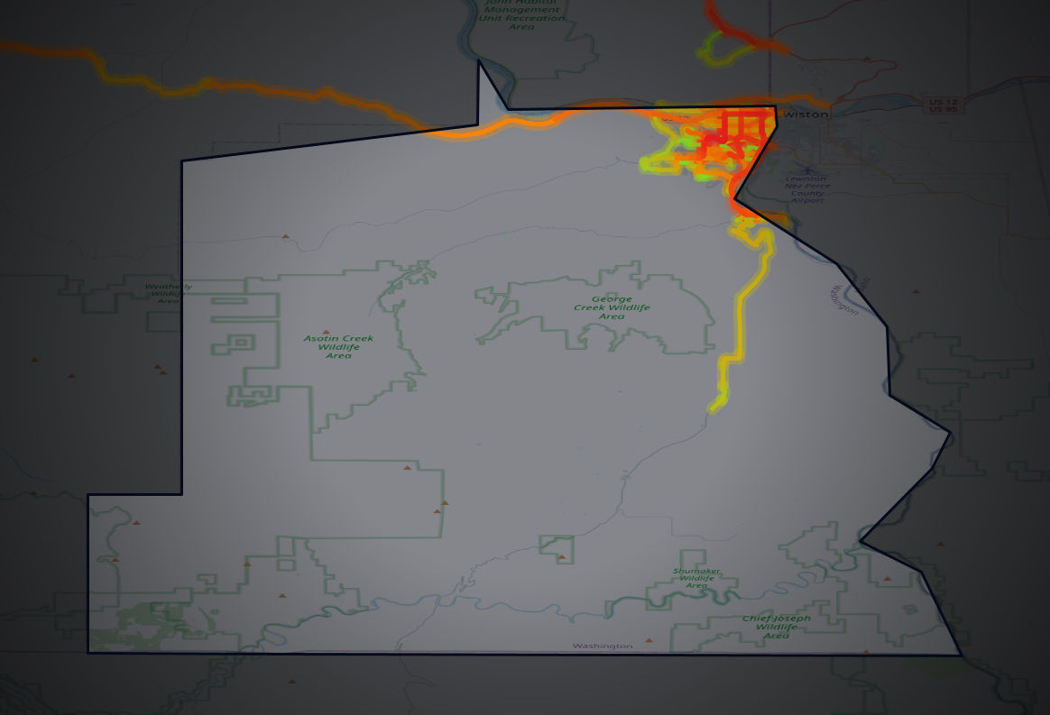 Traffic map of Asotin, Washington
