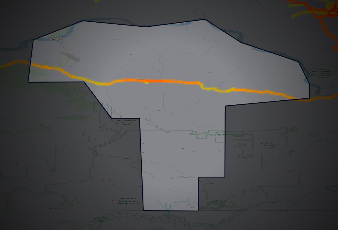 Traffic map of Garfield, Washington