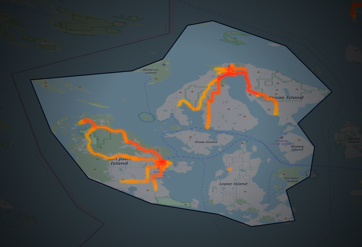 Traffic map of San Juan, Washington