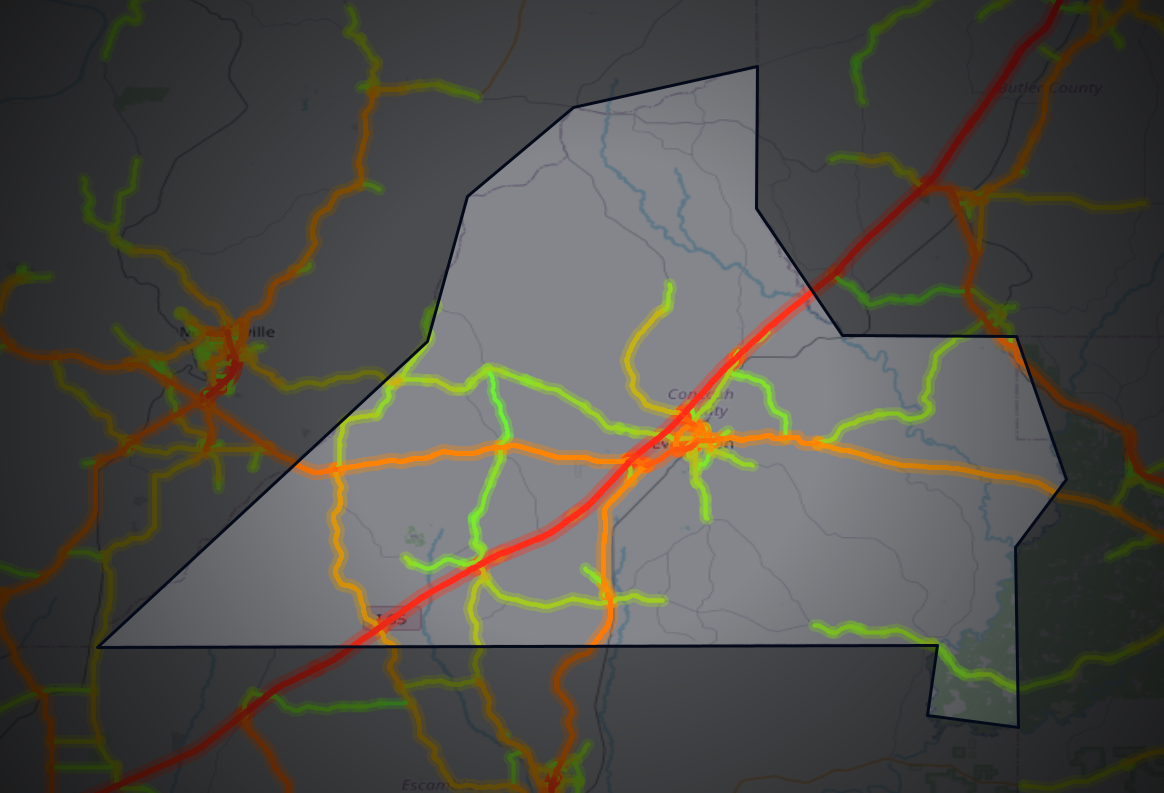 Traffic map of Conecuh, Alabama