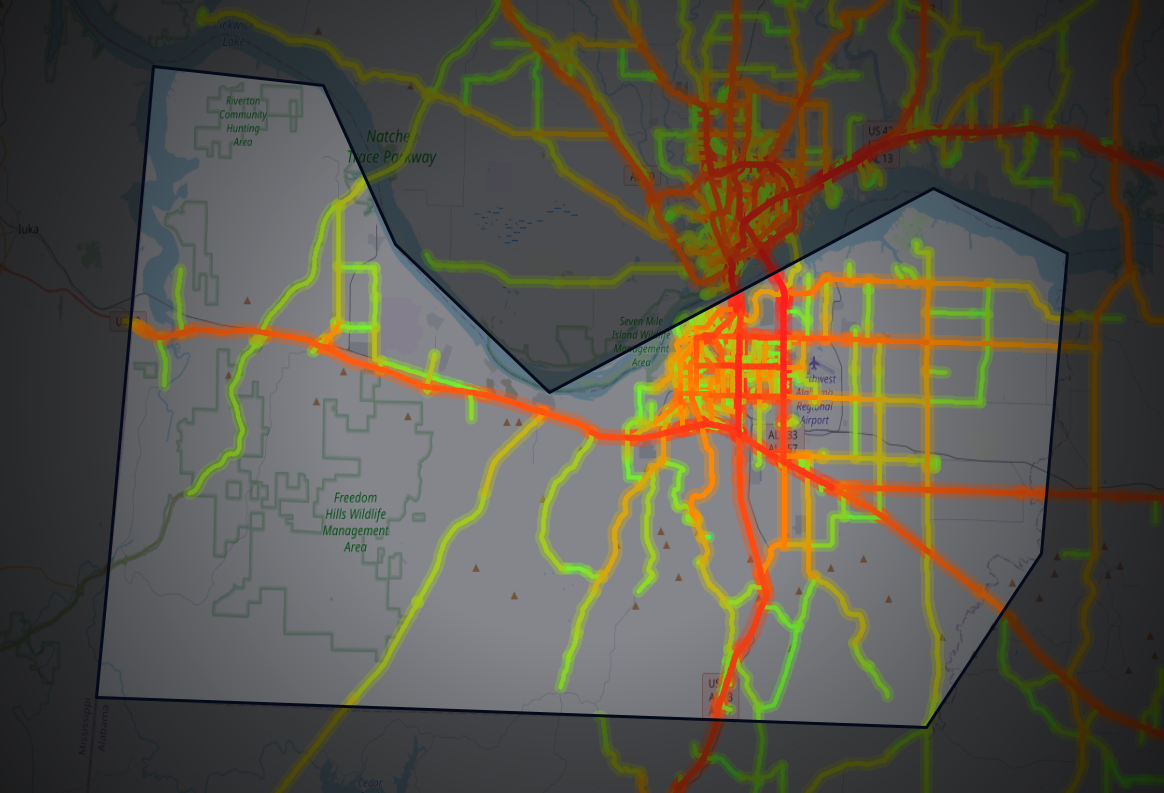 Traffic map of Colbert, Alabama