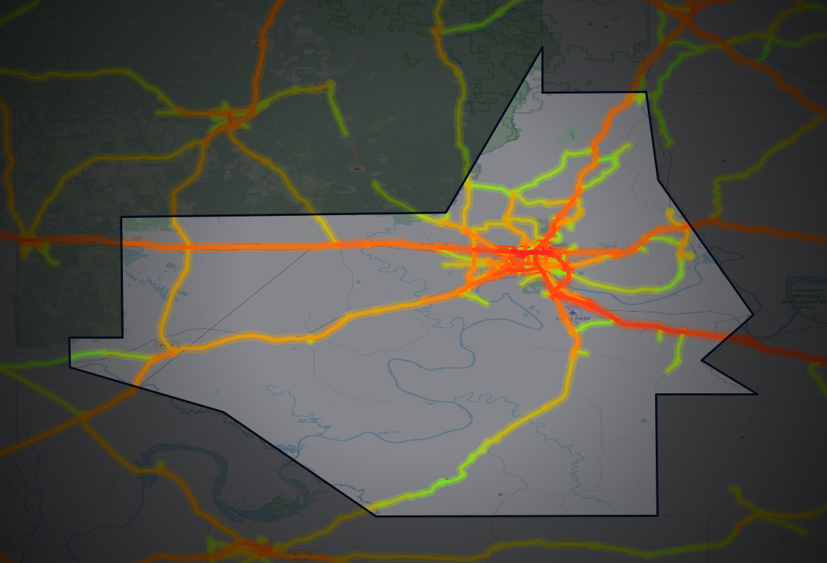 Traffic map of Dallas, Alabama