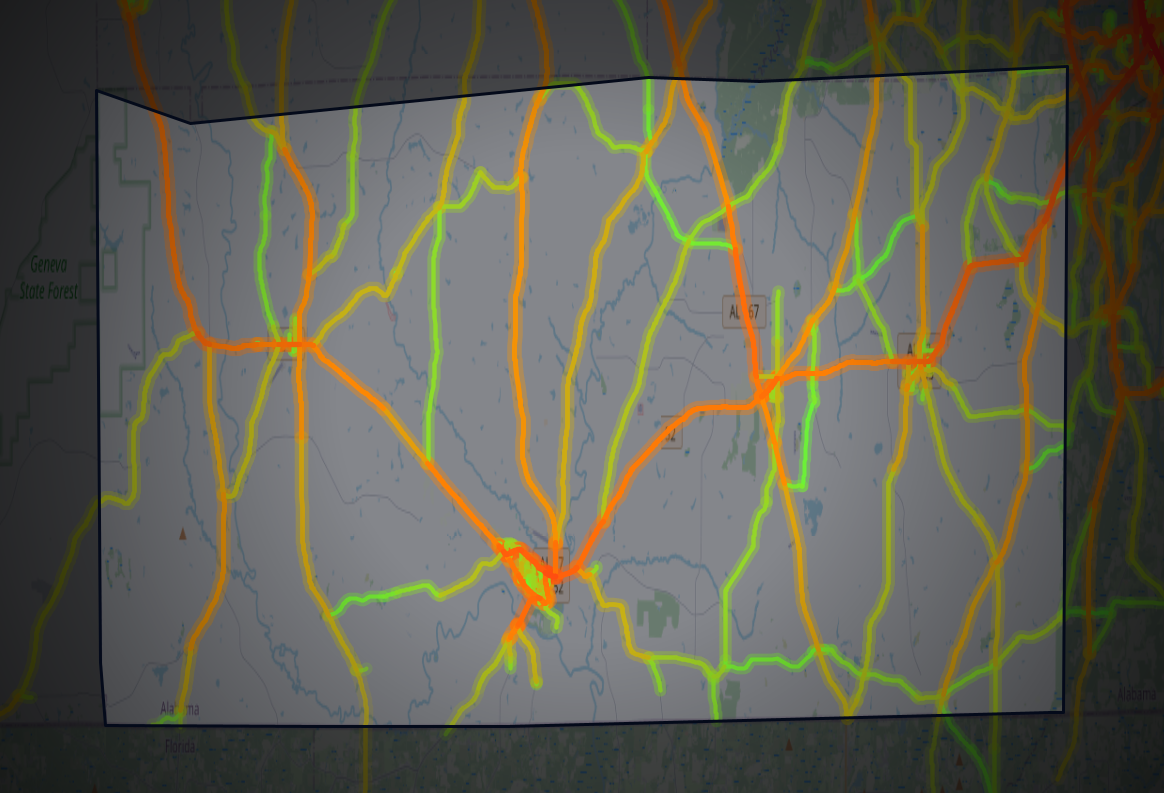 Traffic map of Geneva, Alabama