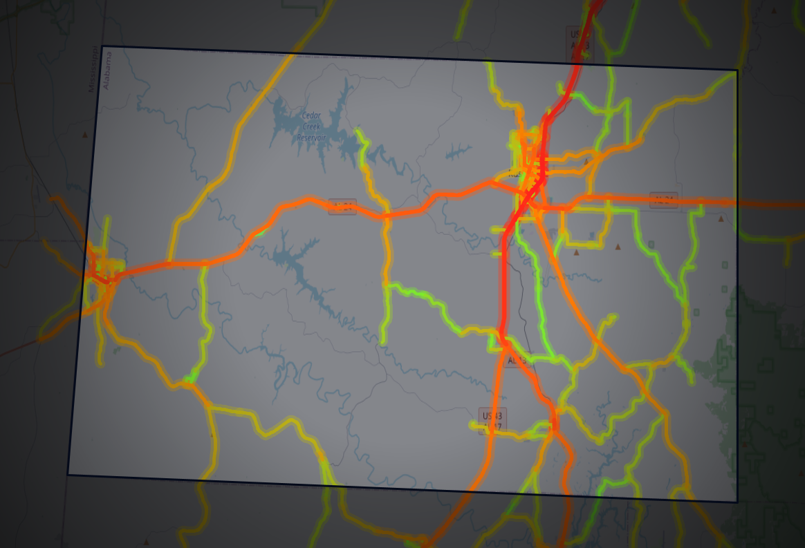 Traffic map of Franklin, Alabama