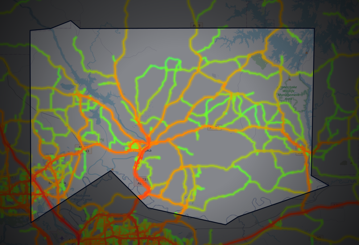 Traffic map of Elmore, Alabama