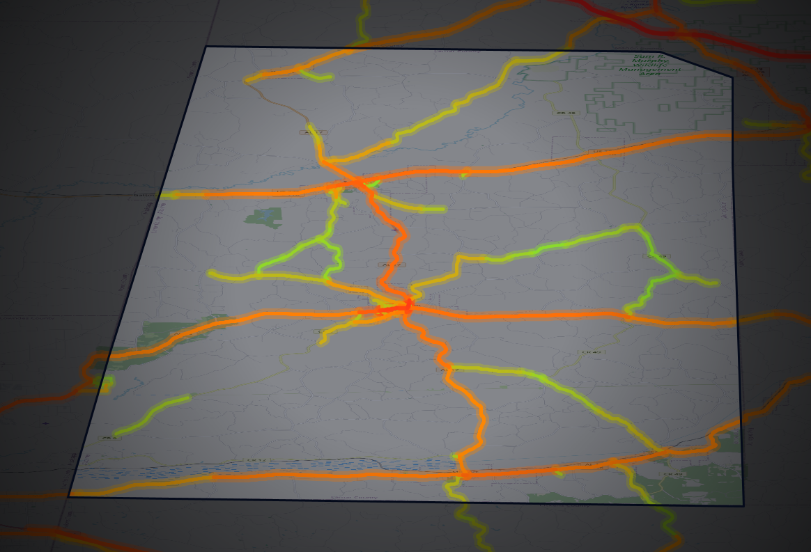 Traffic map of Lamar, Alabama