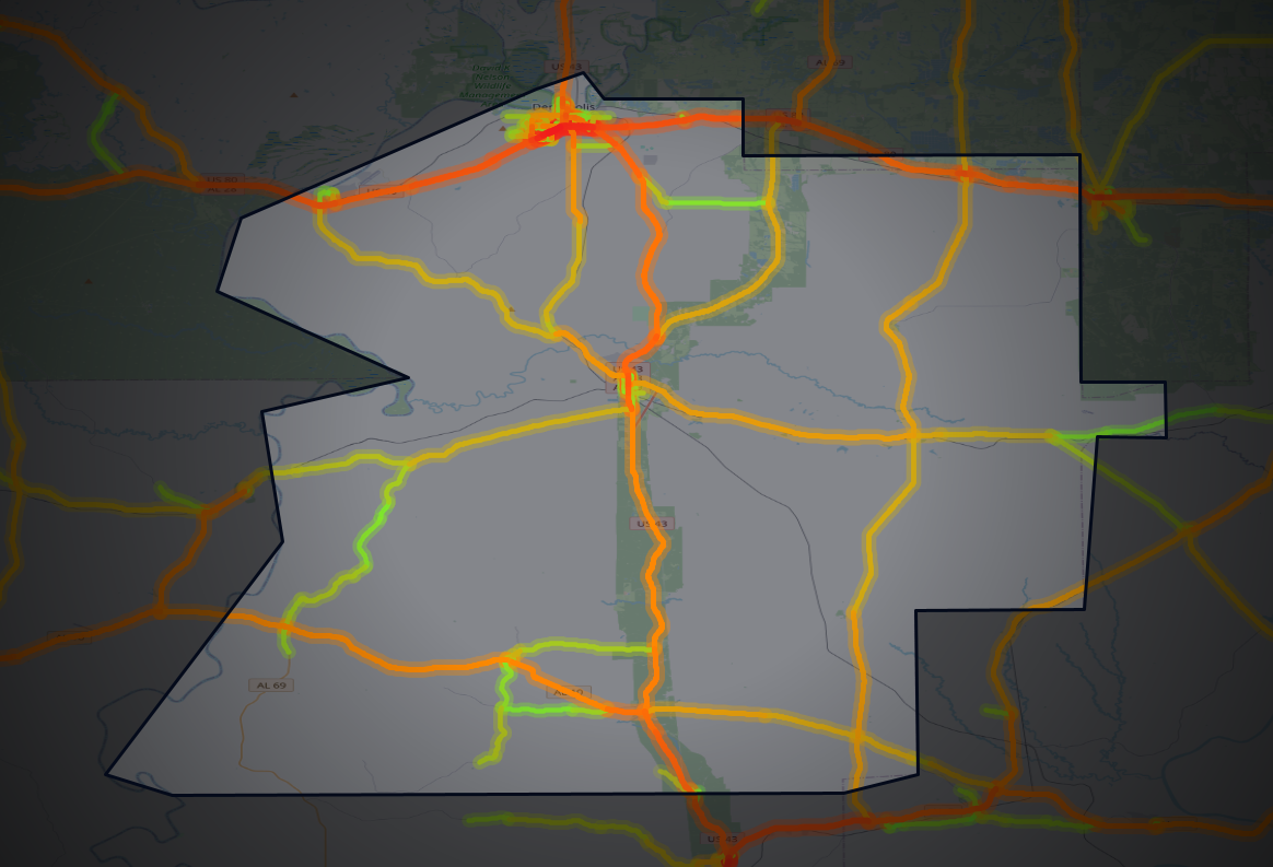 Traffic map of Marengo, Alabama