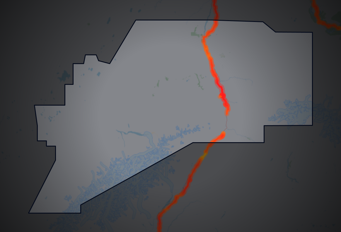 Traffic map of Denali, Alaska