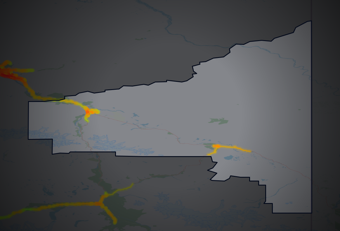 Traffic map of Southeast Fairbanks, Alaska