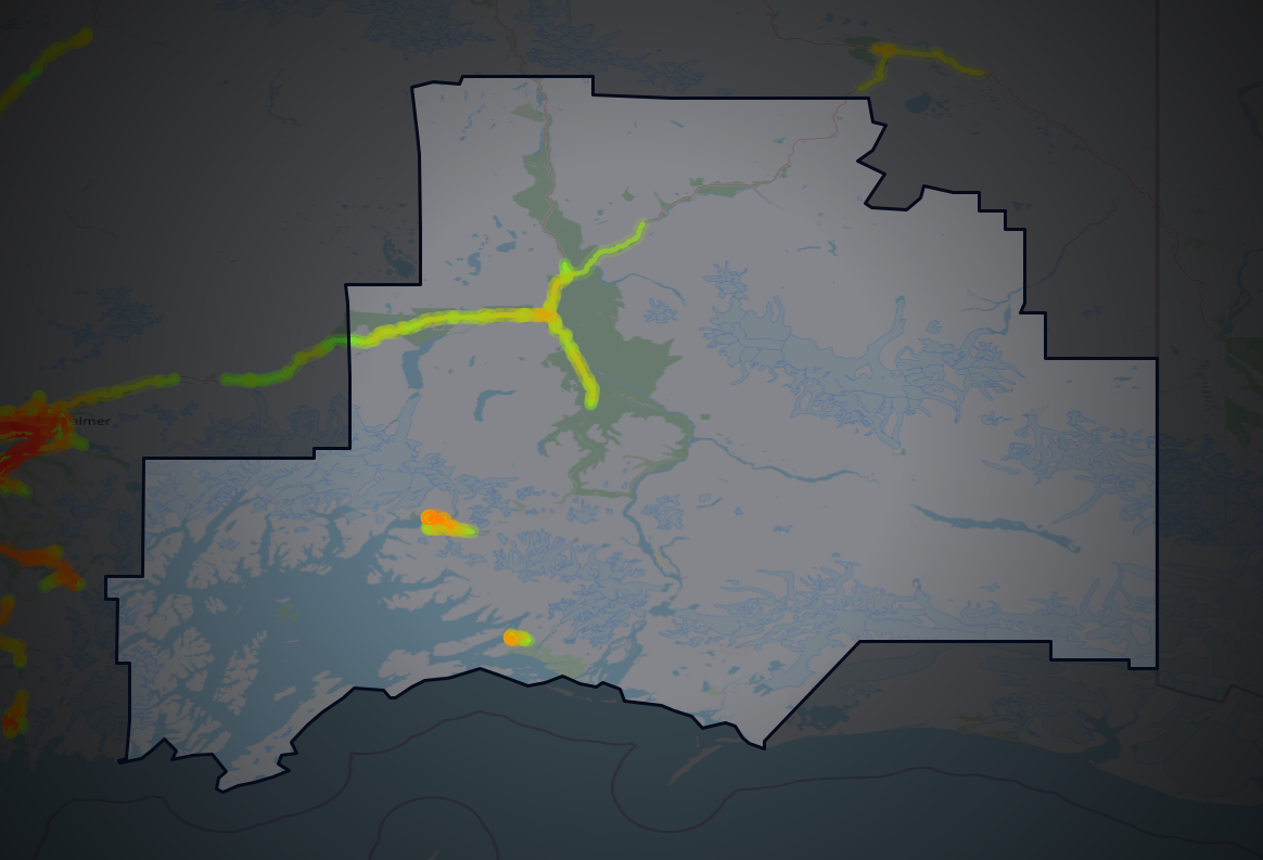 Traffic map of Valdez-Cordova, Alaska