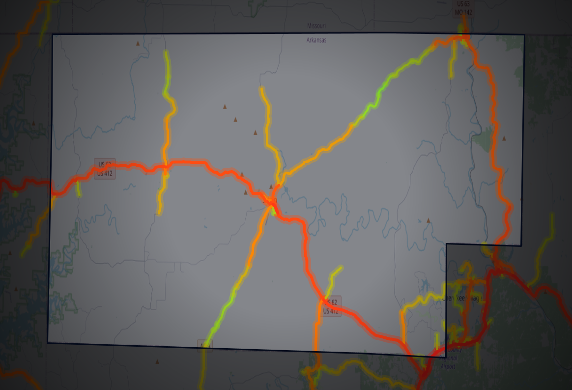 Traffic map of Fulton, Arkansas