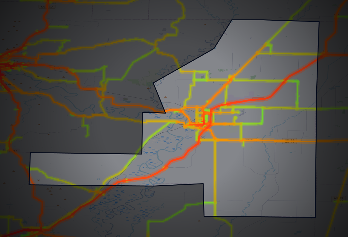 Traffic map of Jackson, Arkansas